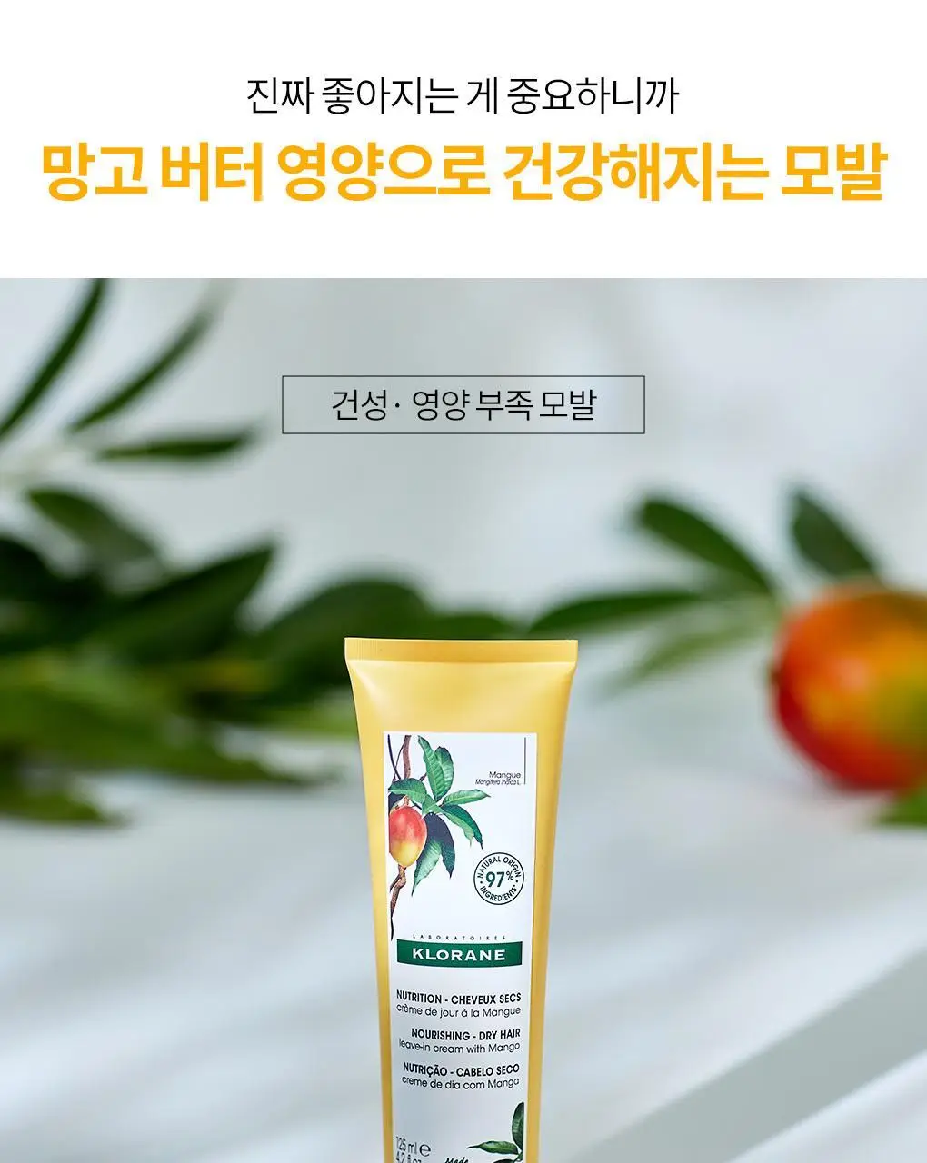 [손상 & 건조모발 헤어에센스] 클로란 망고버터 데미지 리페어 헤어 크림 125ml 상세페이지 2